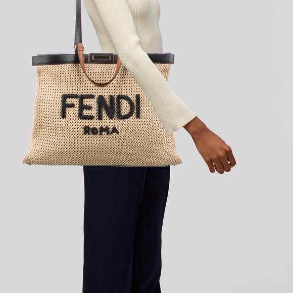 Fendi Raffia logo Peekaboo X-Tote - Picture 5 of 17